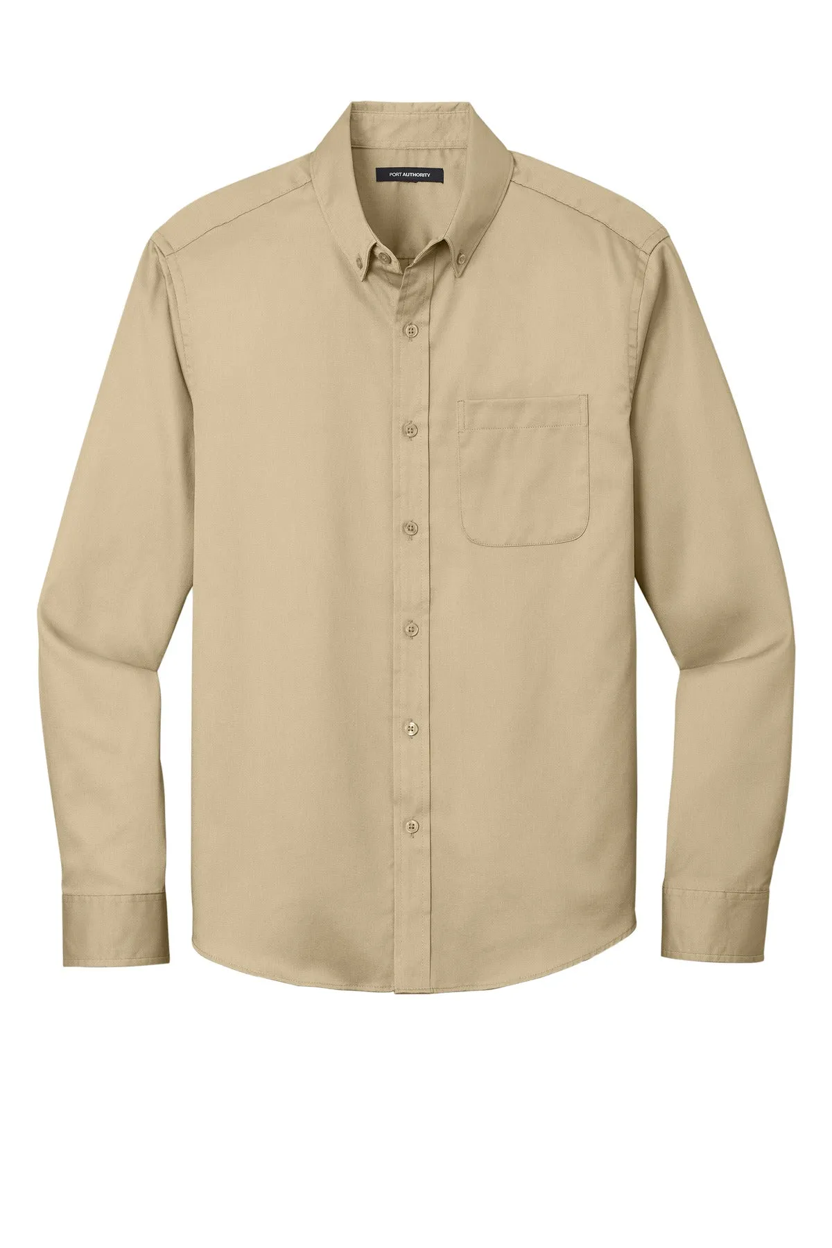 Port Authority Long Sleeve SuperPro React Twill Shirt. W808 Wheat