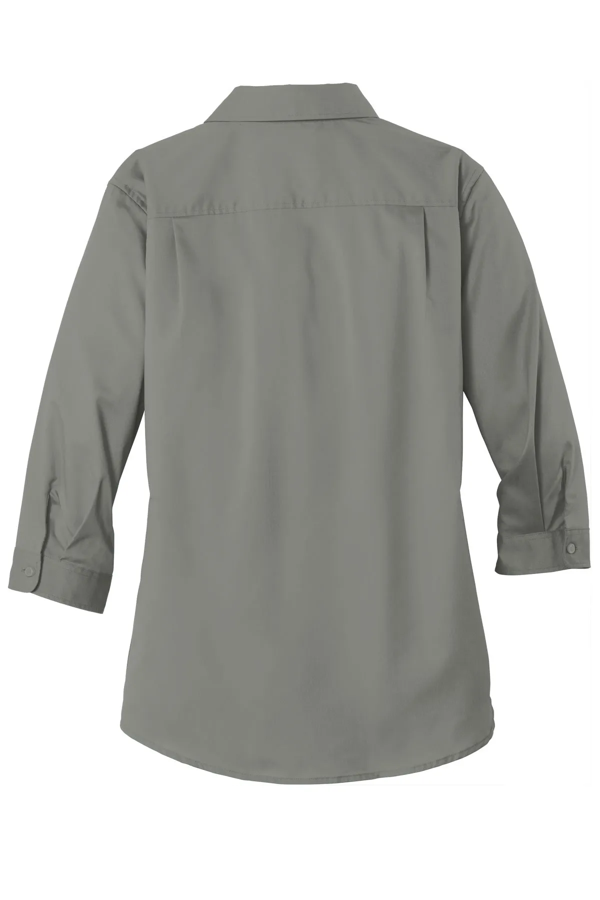 Port Authority Women's 3/4-Sleeve SuperPro Twill Shirt. L665 Monument Grey