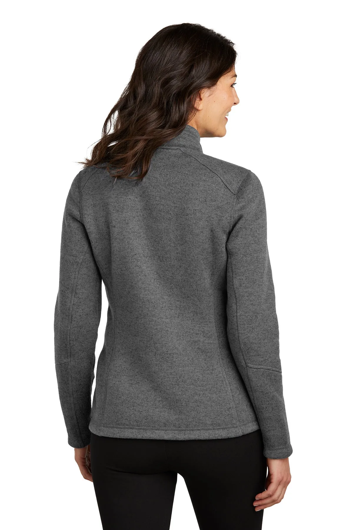 Port Authority Women's Arc Sweater Fleece Jacket L428 Grey Smoke Heather