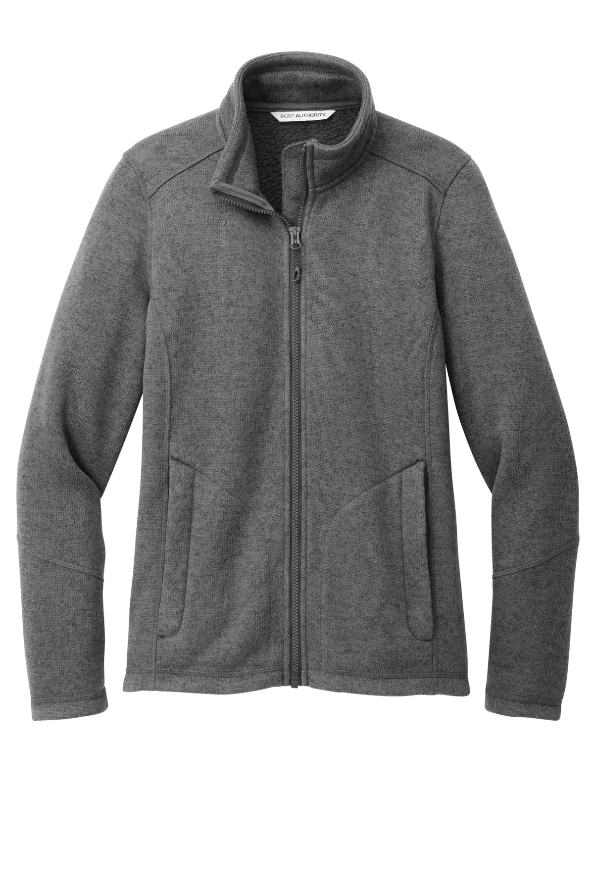 Port Authority Women's Arc Sweater Fleece Jacket L428 Grey Smoke Heather