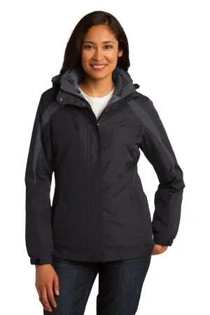 Port Authority Women's Colorblock 3-in-1 Jacket. L321 Black/ Black/ Magnet