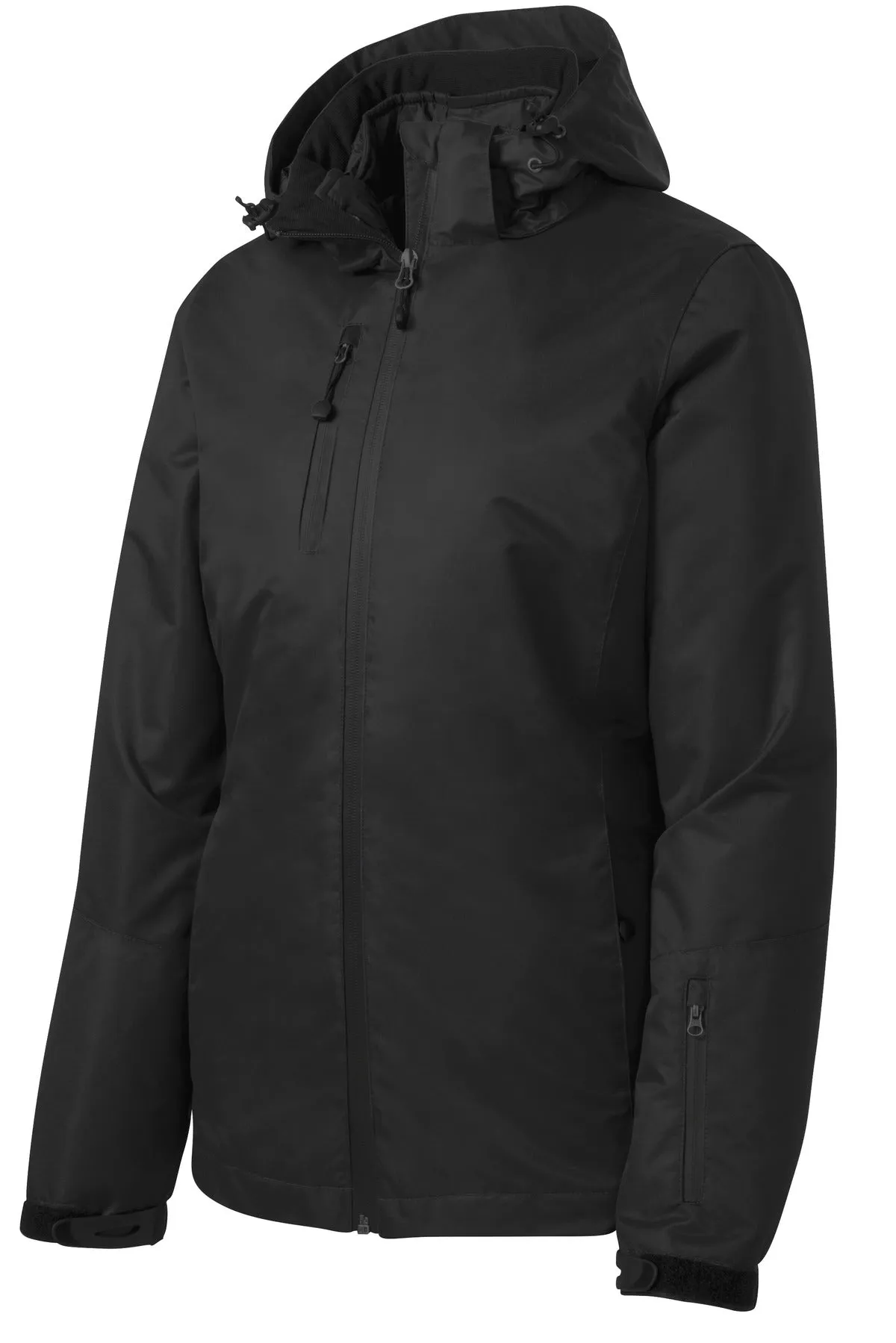 Port Authority Women's Vortex Waterproof 3-in-1 Jacket. L332 Black/ Black