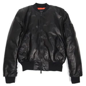 Pyer Moss Black Leather Bomber Size Medium