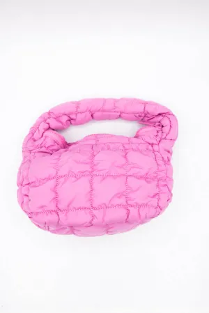 Quilted Puffer Mini Bag for Women in Bubble Gum Pink | QBS410139-BUBBLEGUMPINK