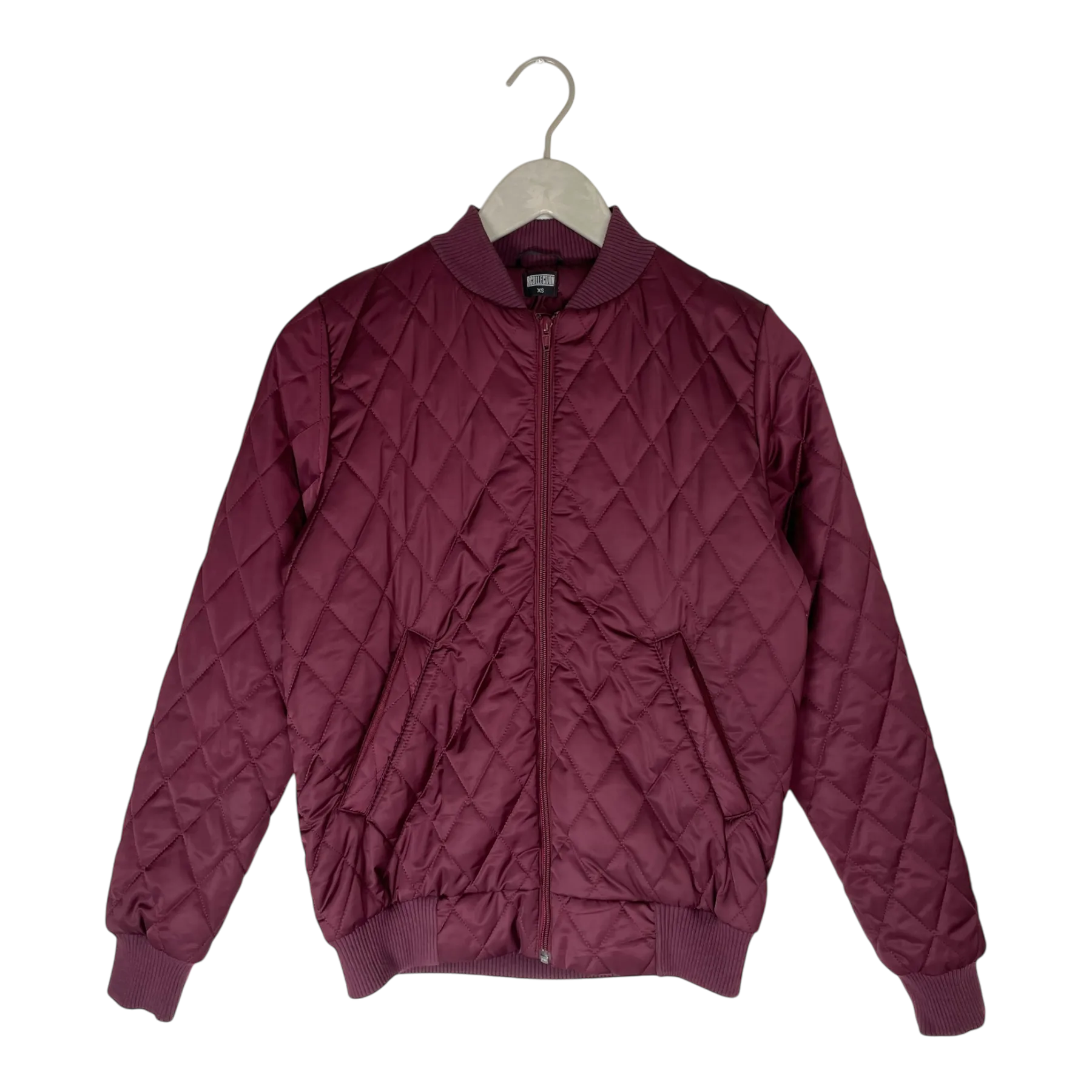R-Collection quilted bomber jacket, burgundy | woman XS