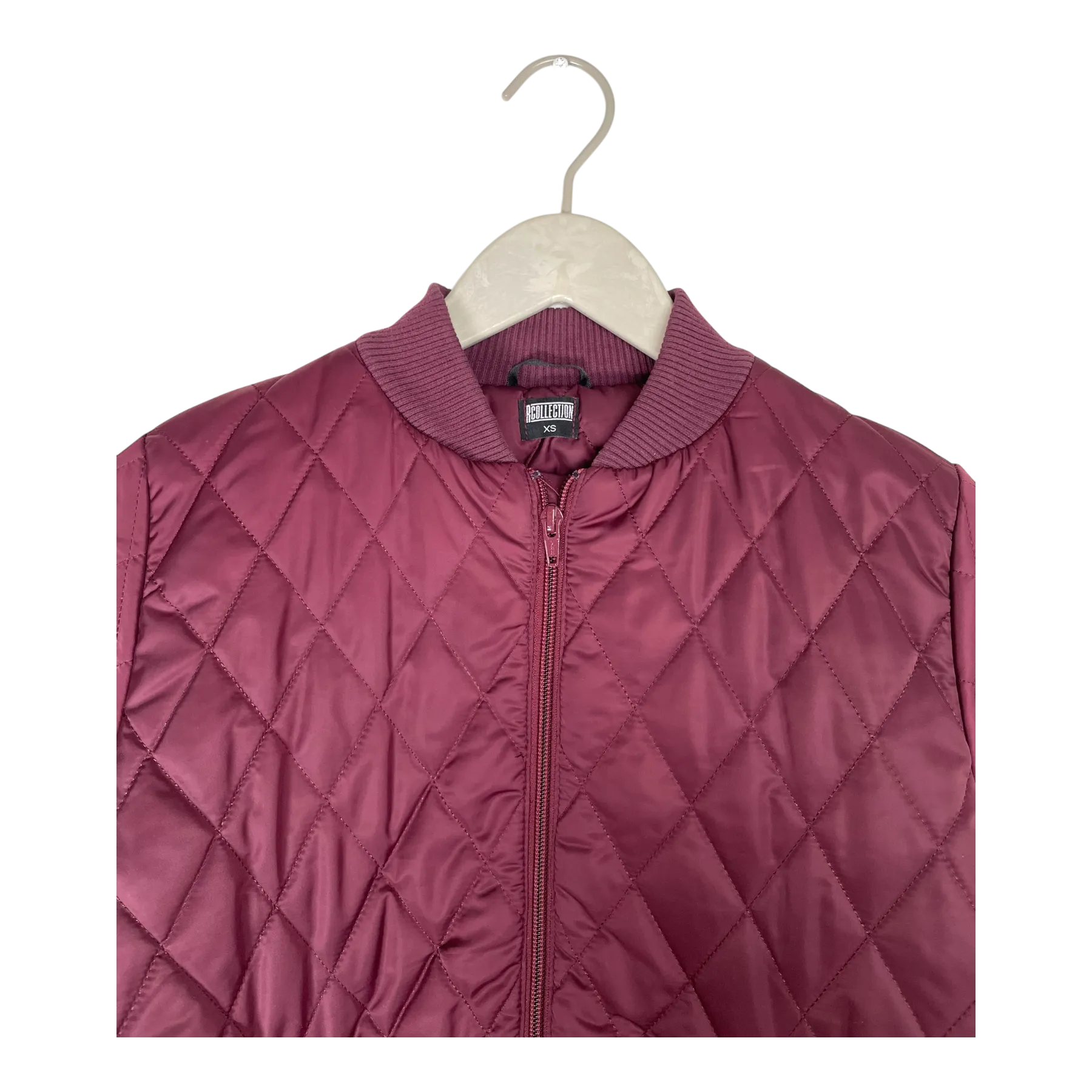 R-Collection quilted bomber jacket, burgundy | woman XS