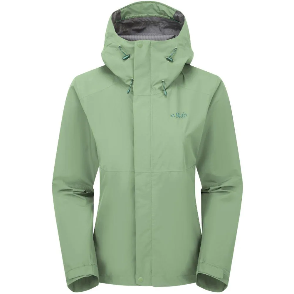 Rab Women's Downpour Waterproof Jacket (Fig Green)
