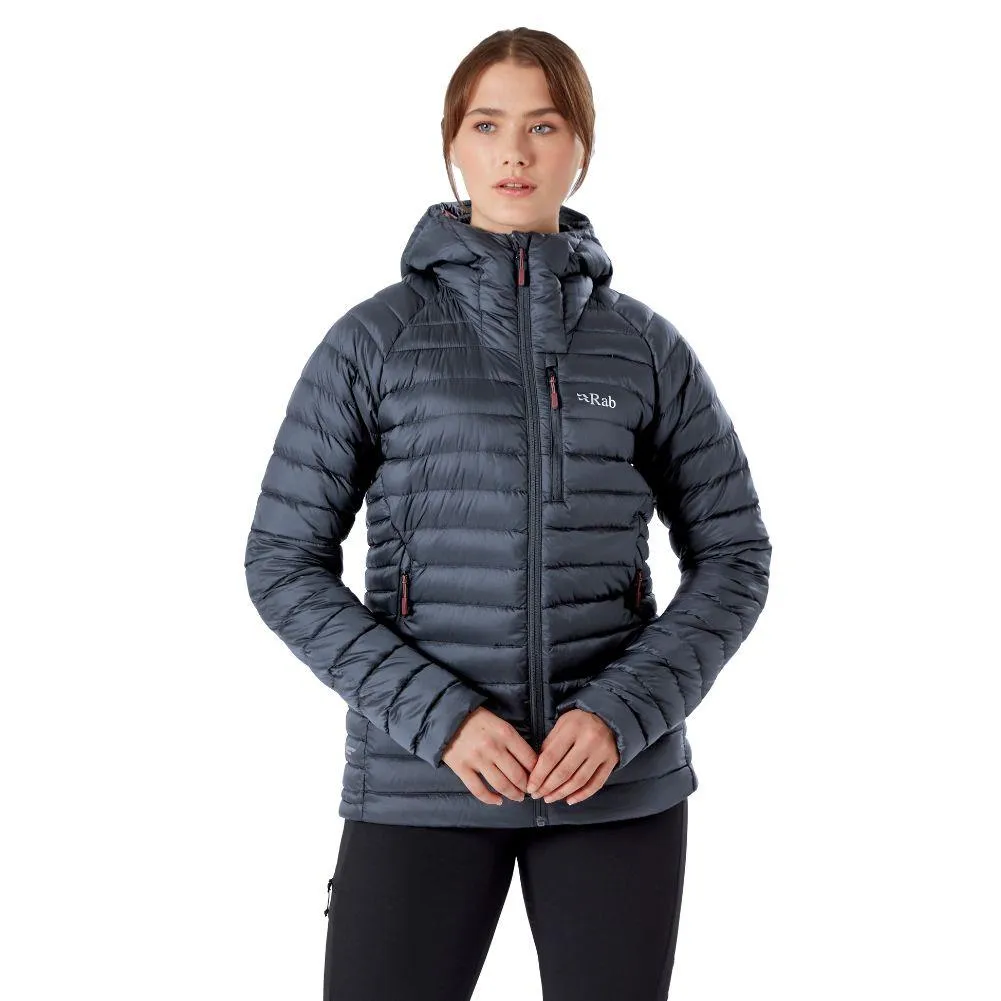 Rab Women's Microlight Alpine Long Down Jacket (Steel)