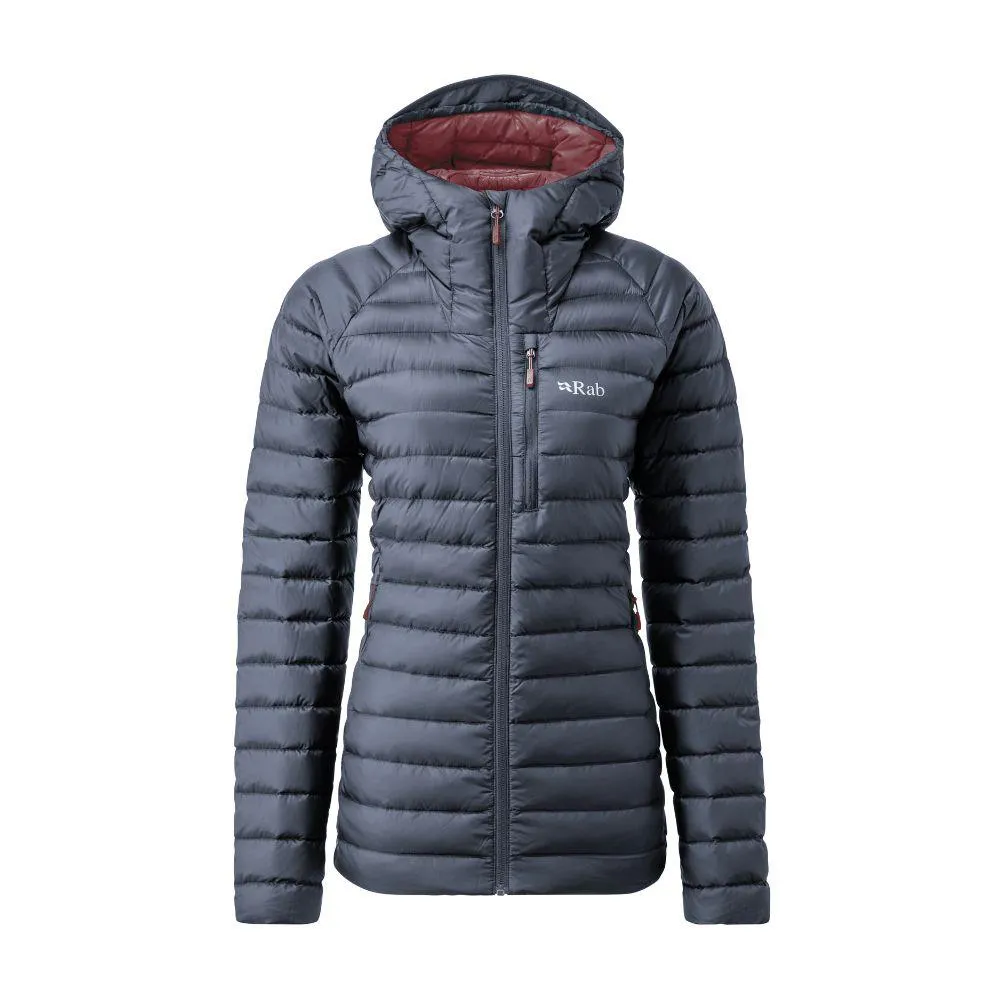Rab Women's Microlight Alpine Long Down Jacket (Steel)