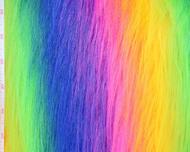 Rainbow Boogie Bomber Jacket by Raising Ravers - Long Fur, Ages 2-12