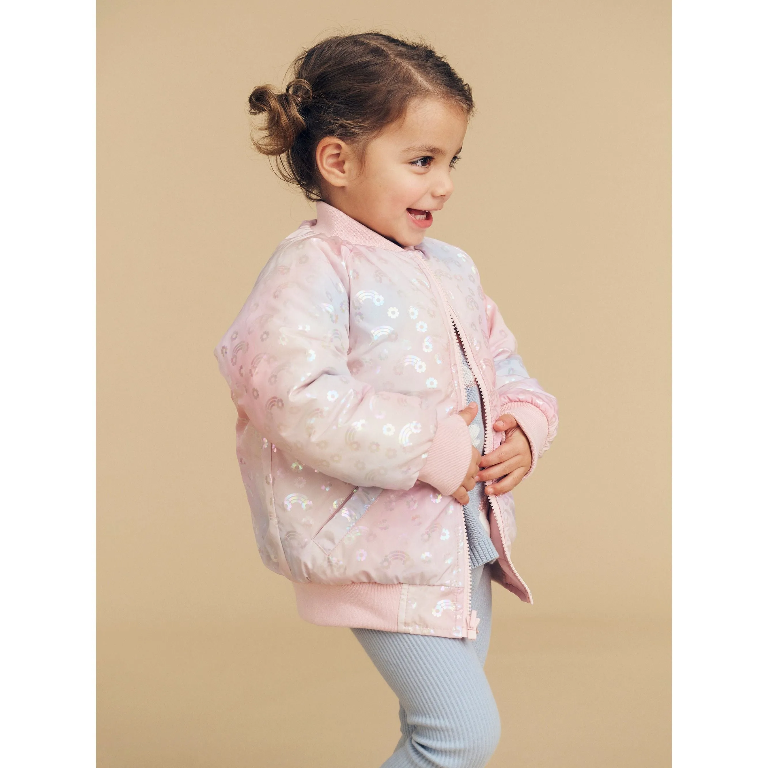 Rainbow Reversible Bomber Rosebud