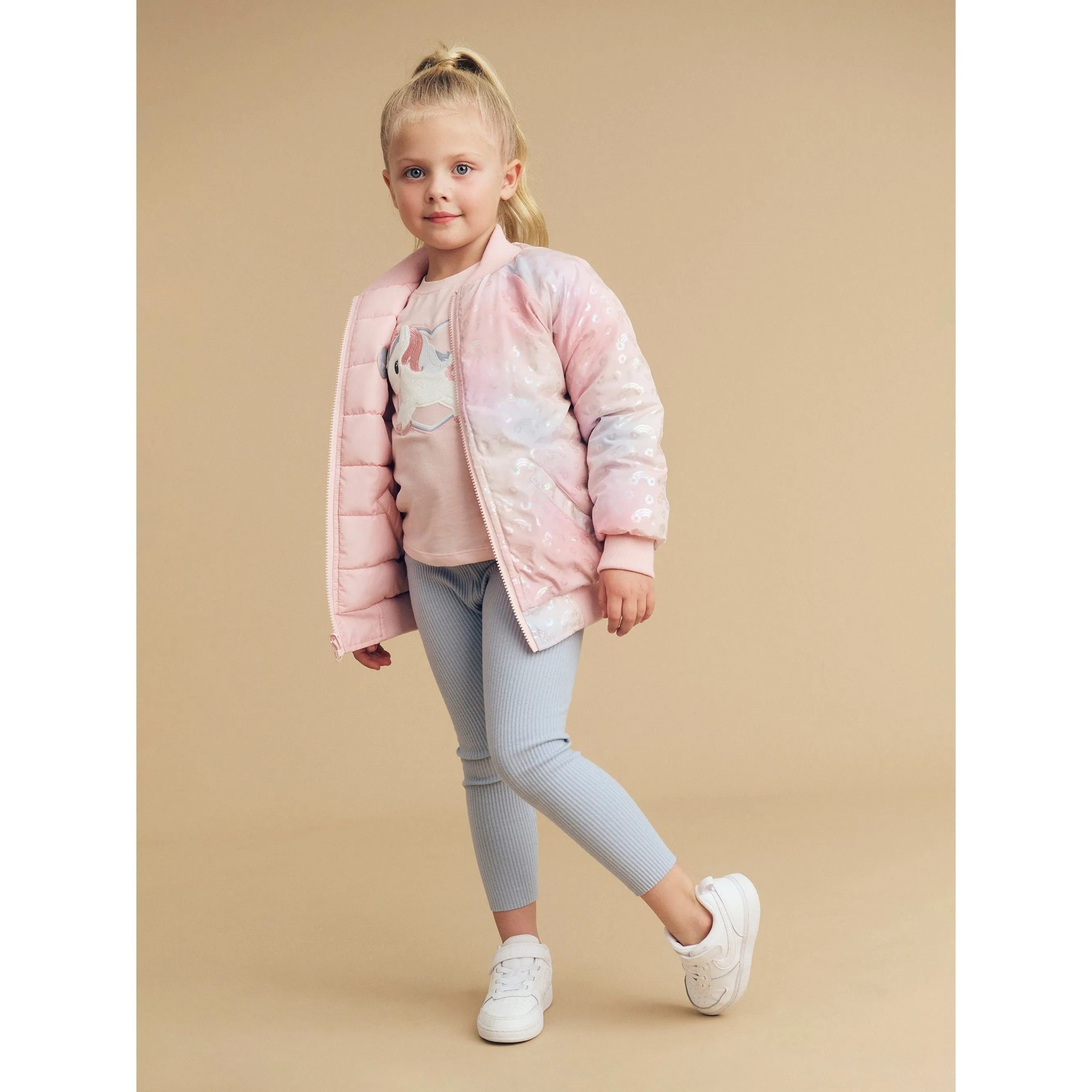Rainbow Reversible Bomber Rosebud
