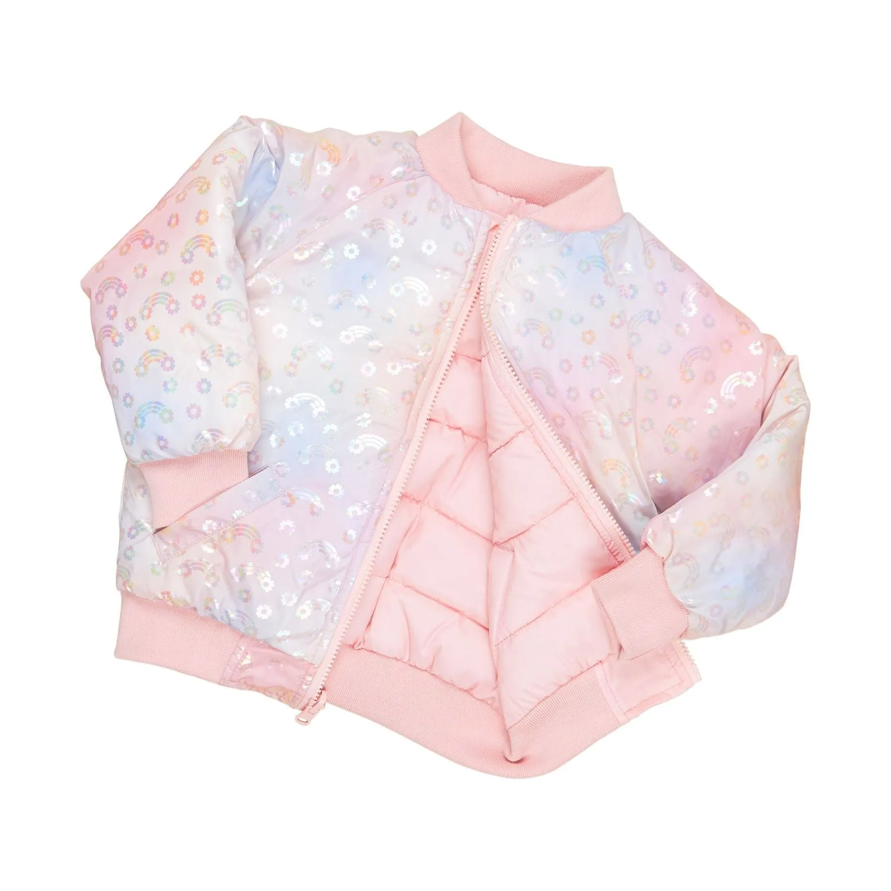 Rainbow Reversible Bomber Rosebud