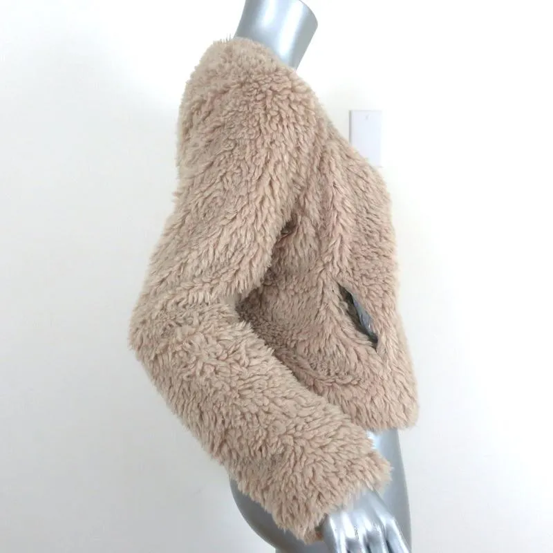 Rebecca Taylor Faux Fur Bomber Jacket Beige Size Small