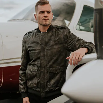 REBEL LEATHER BOMBER JACKET