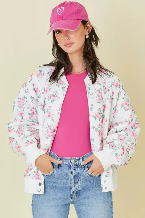 Redeemed Floral Bomber Jacket