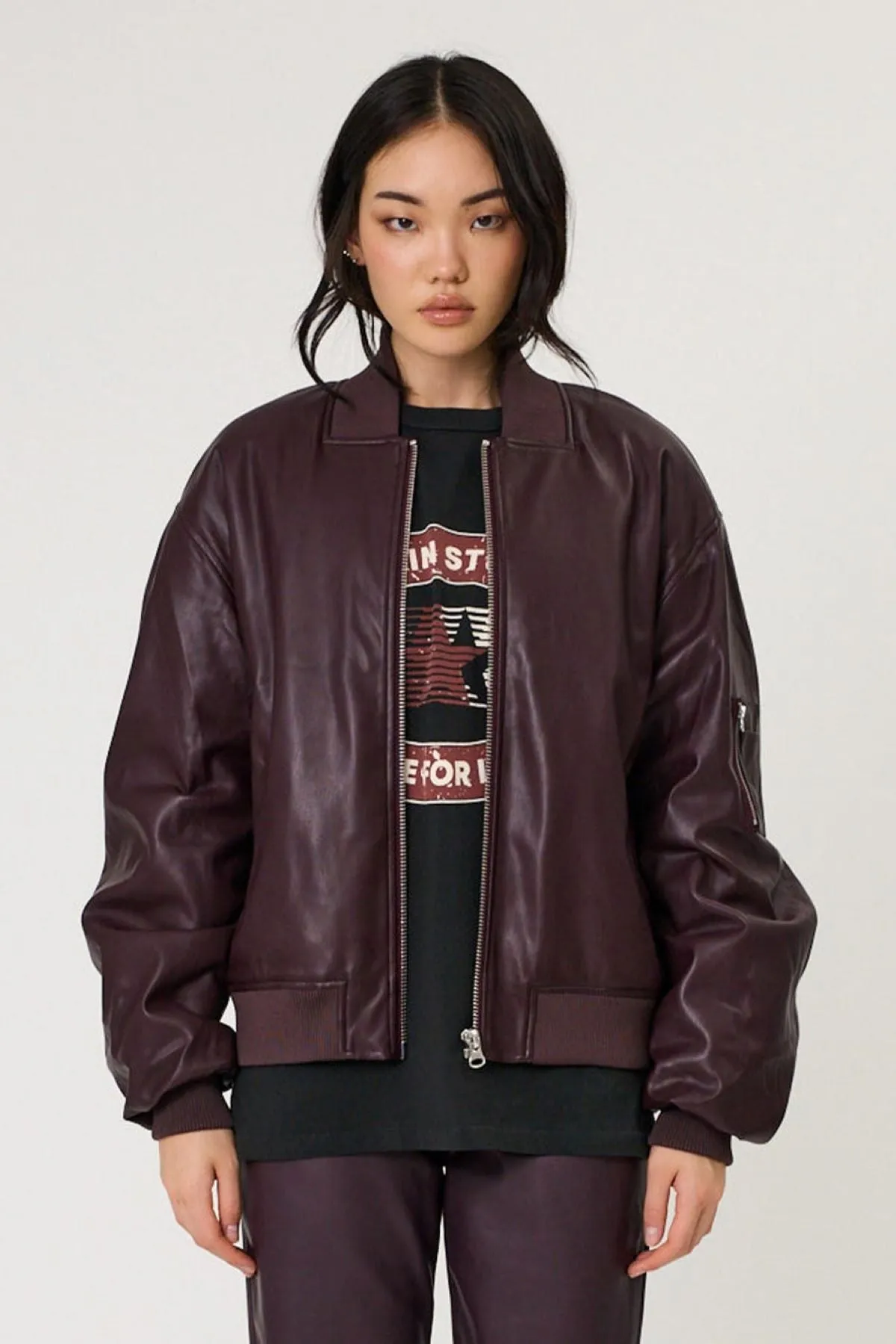 Remain Presley Bomber Jacket - Merlot