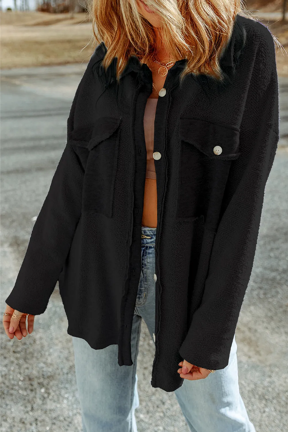 Rena Button Down Long Sleeve Jacket