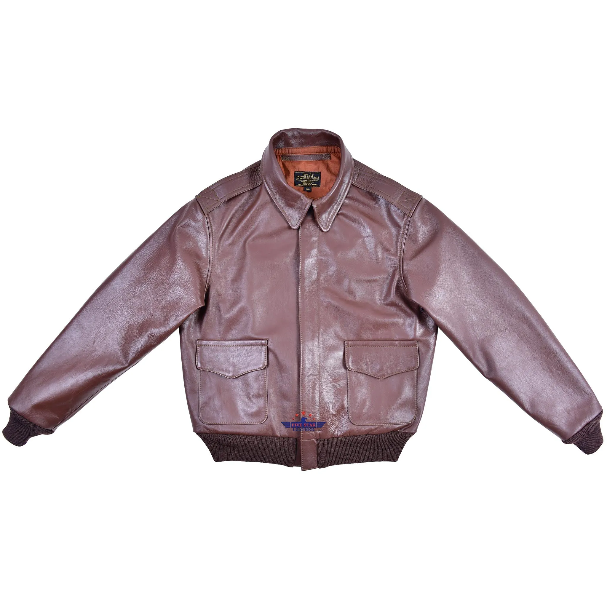 Repro A2 RW Clothing Co Contract No. W535 AC-27752 Real Horsehide Leather Mid Brown Jacket
