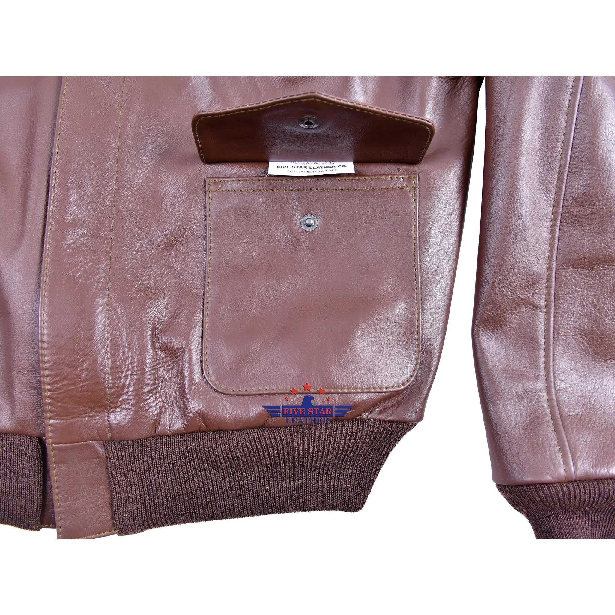 Repro A2 RW Clothing Co Contract No. W535 AC-27752 Real Horsehide Leather Mid Brown Jacket