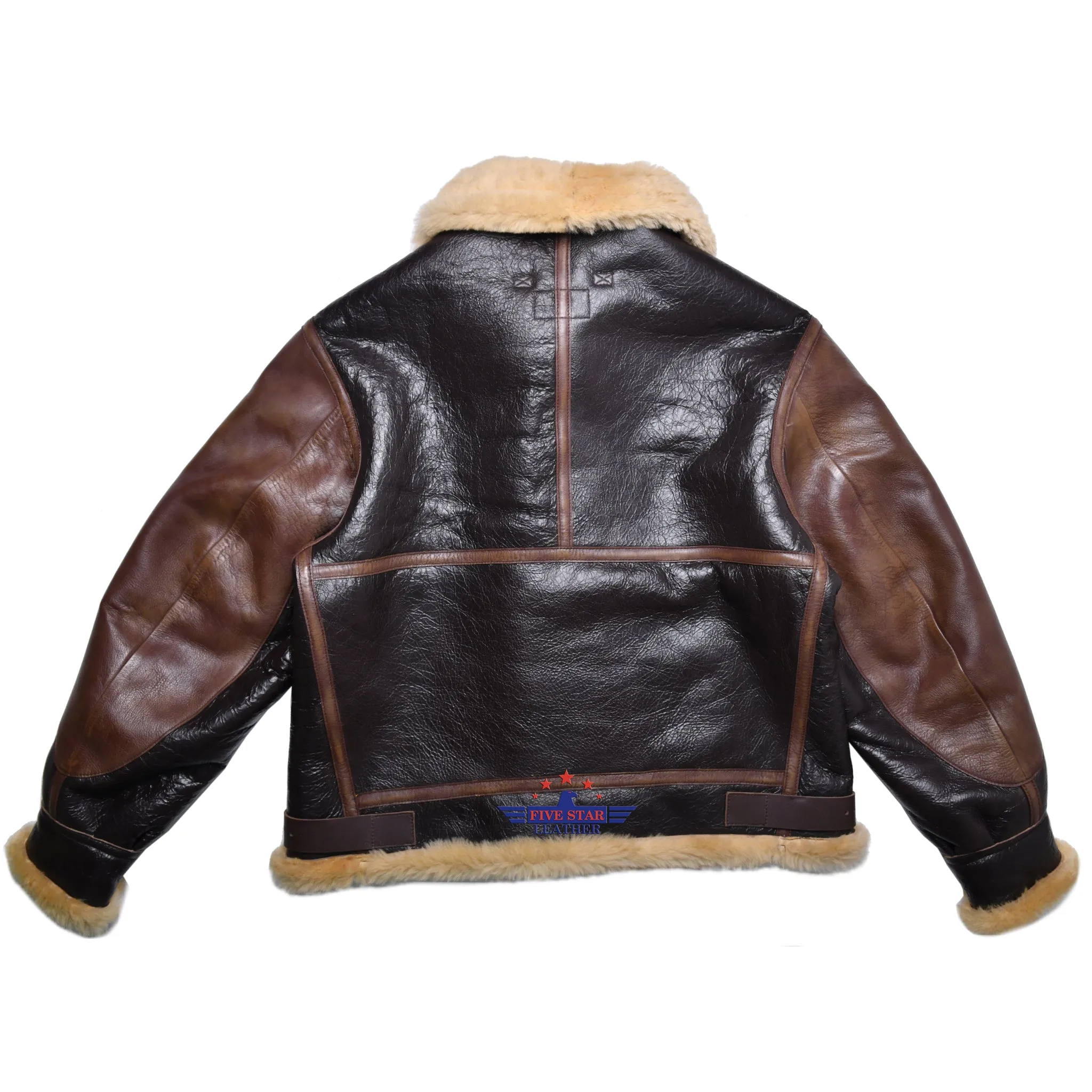 Repro USAAF Type B-3 Bomber Aviator Seal Brown Sheep Leather Flight Jacket Distressed Reinforcements
