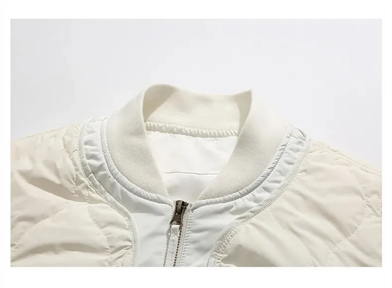 Retro Patched Zip-up Puffer Jacket