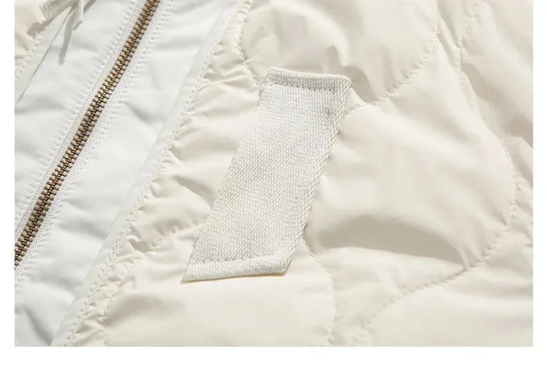 Retro Patched Zip-up Puffer Jacket