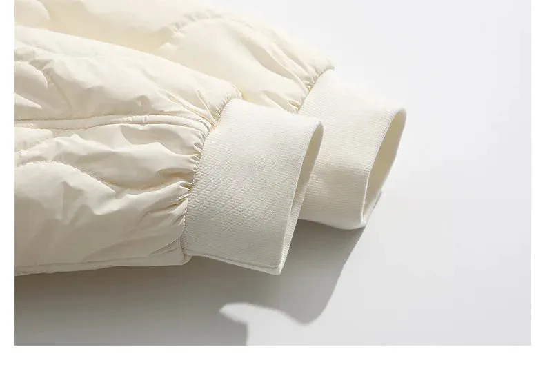 Retro Patched Zip-up Puffer Jacket