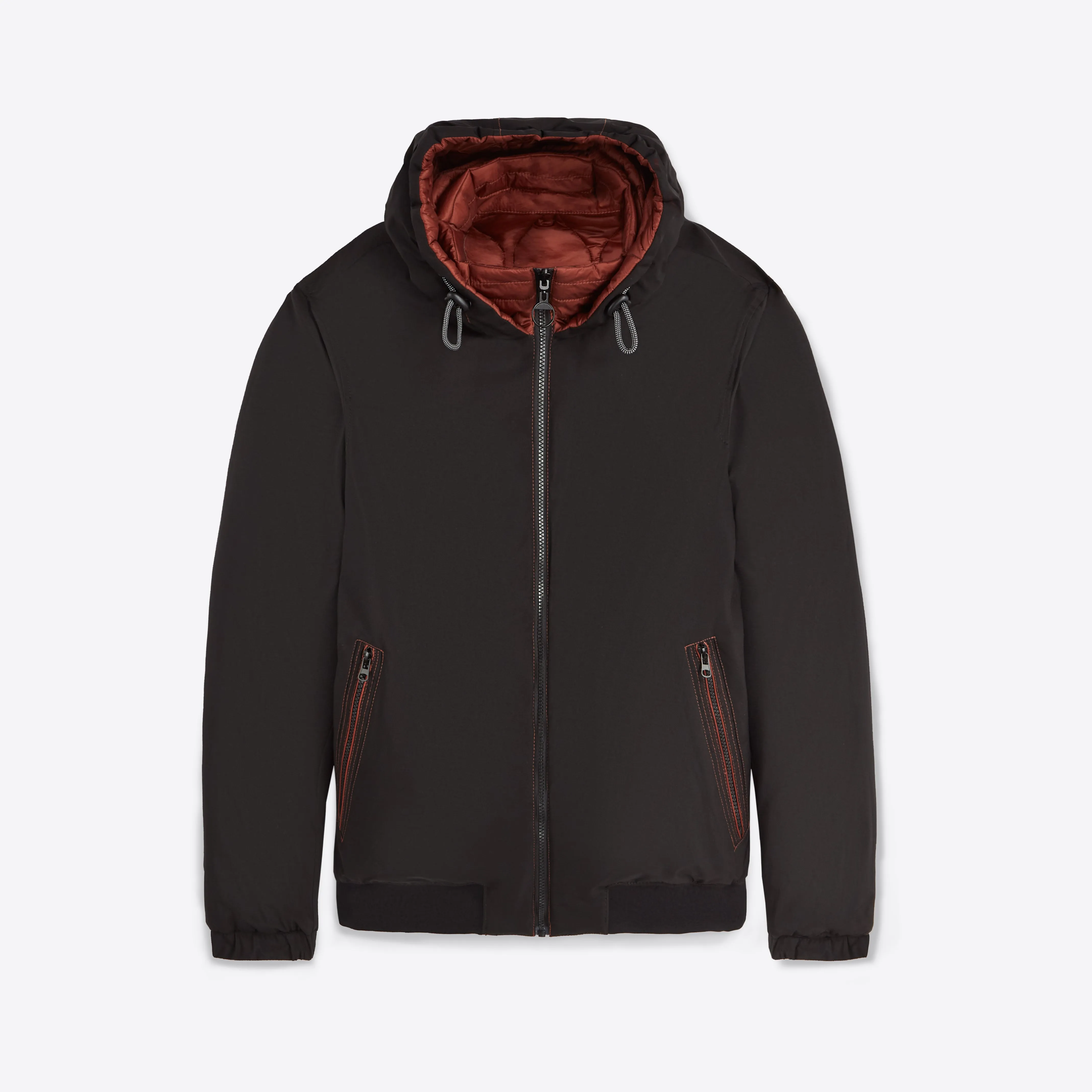Reversible Bomber Jacket with Hood