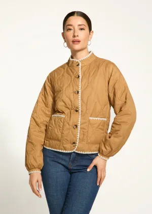 Reversible Lightweight Puffer, Gold/Black
