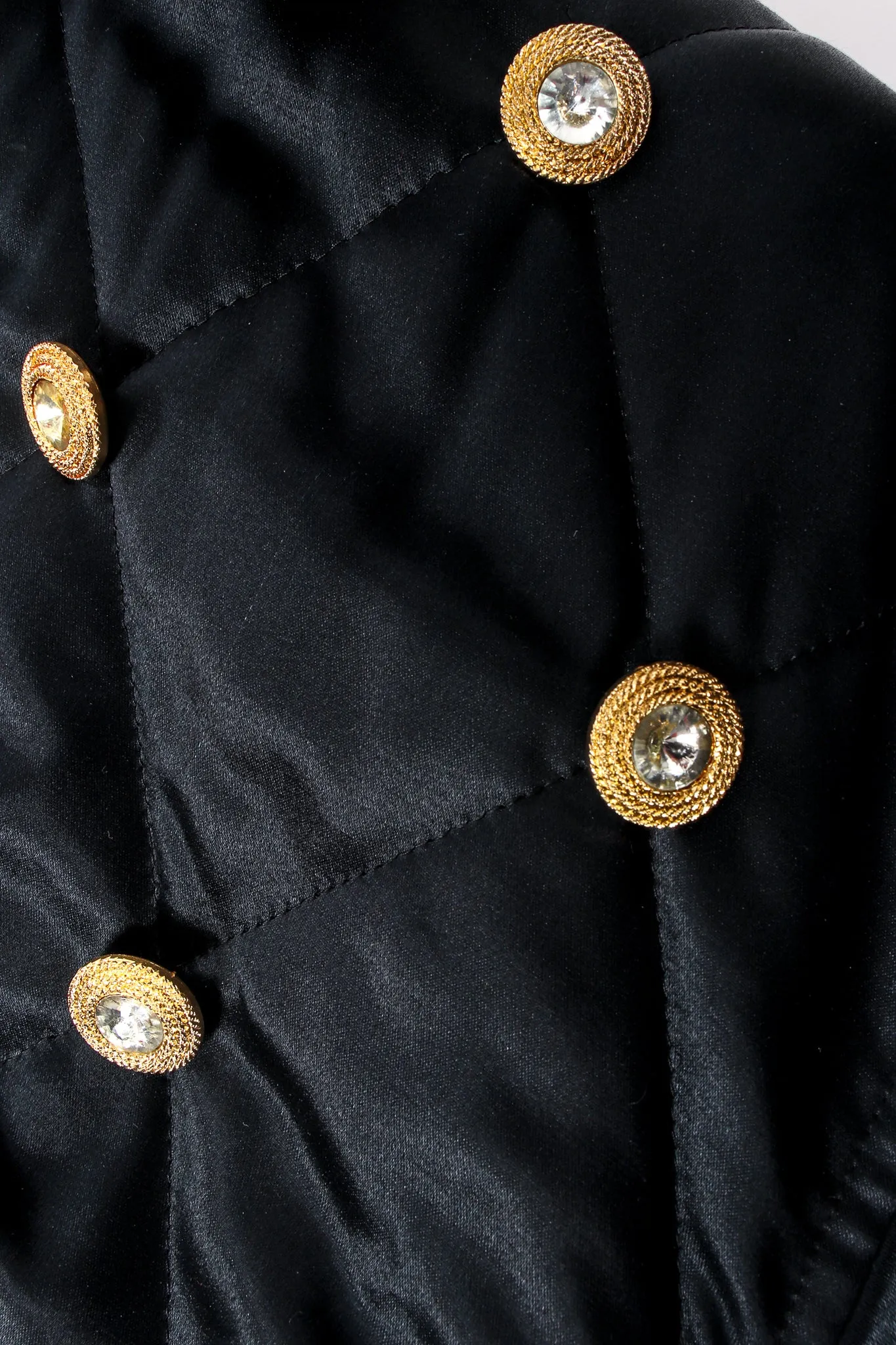 Rhinestone Quilted Satin Bomber