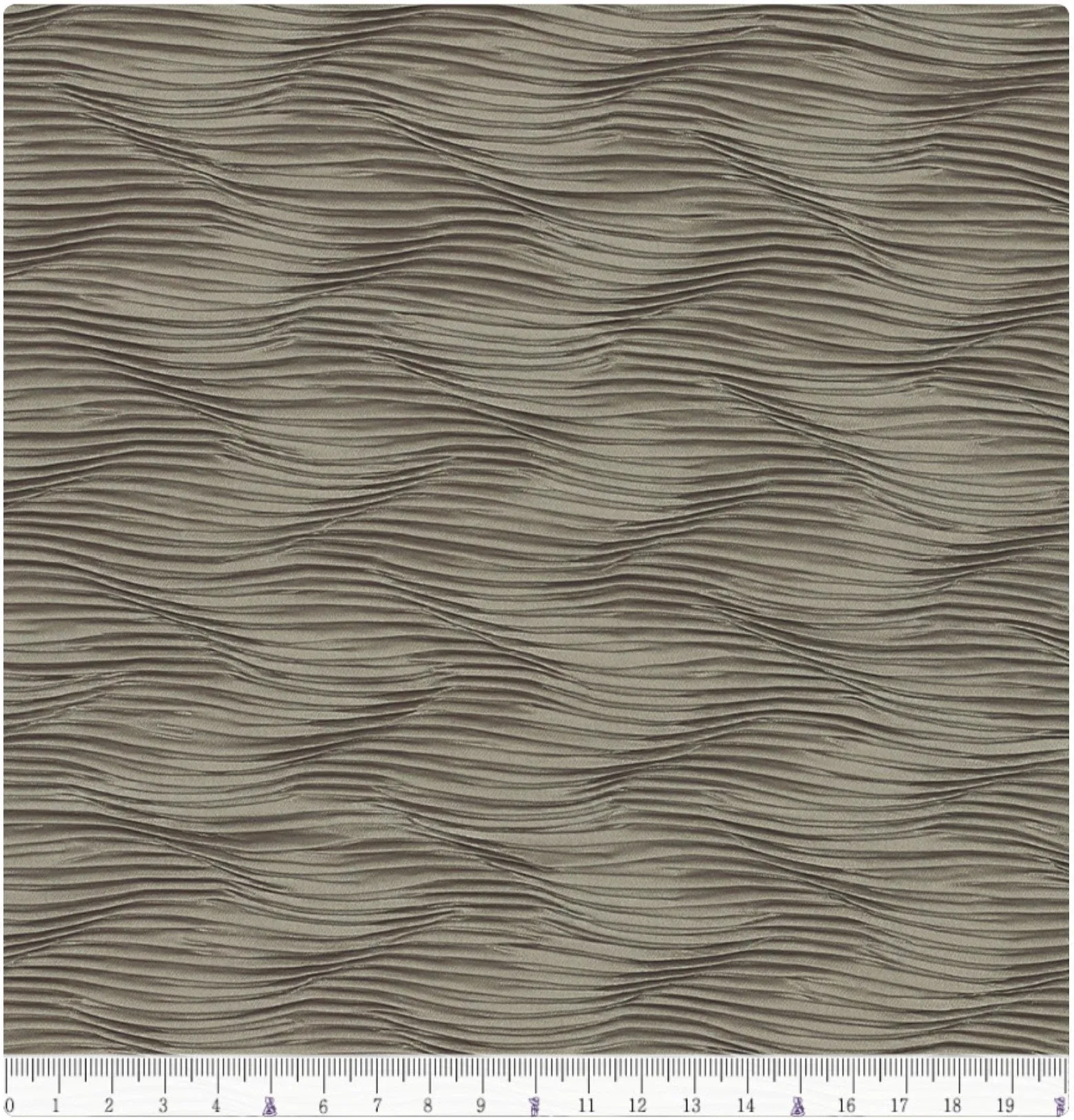 Ribbed Wave Pleated Polyester Wide Width Fabric - In Plain Grey - Quality Korean Fabric By the Yard / 53712GJ