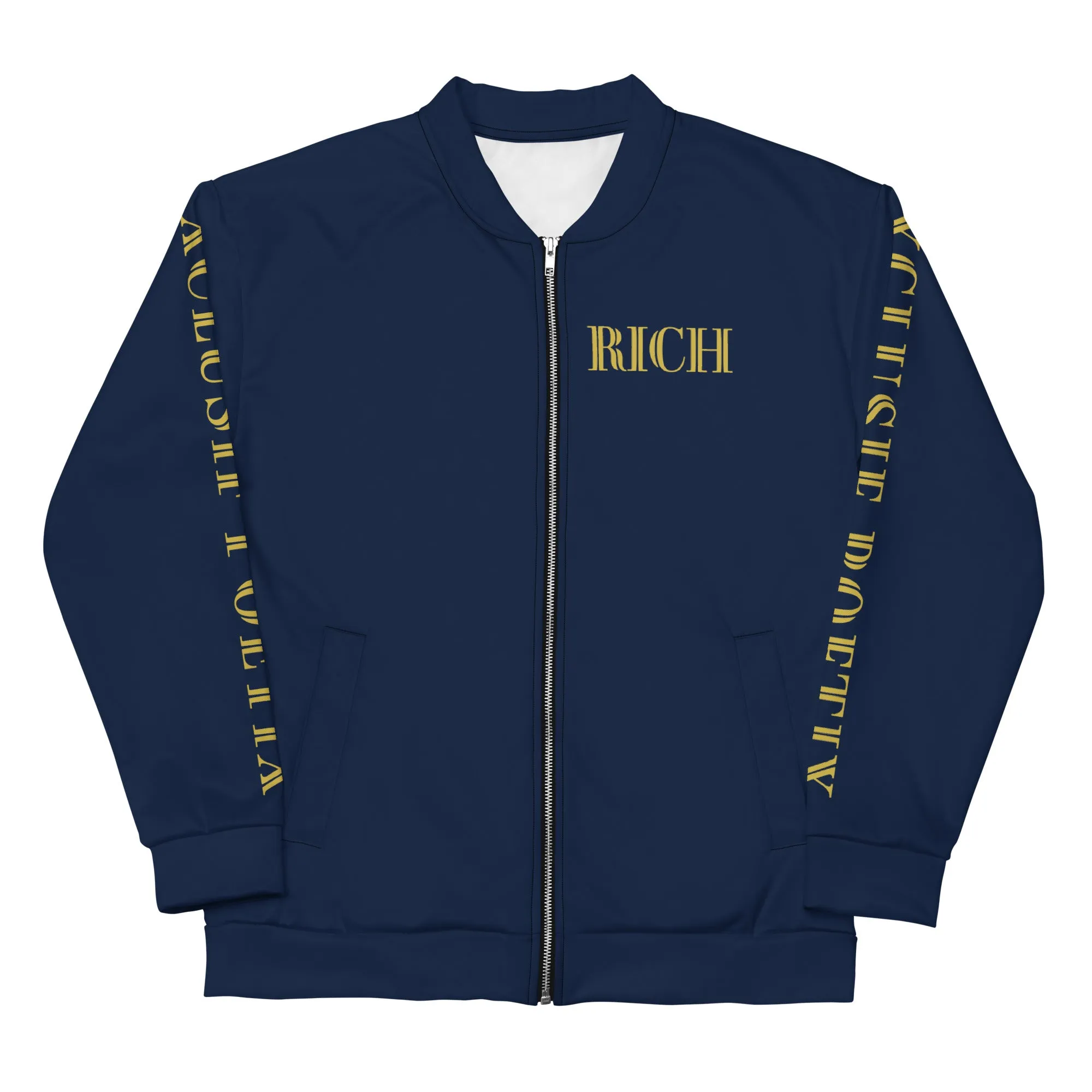 RICH BY XCLUSIF POETIX NAVY & GOLD Unisex Bomber Jacket