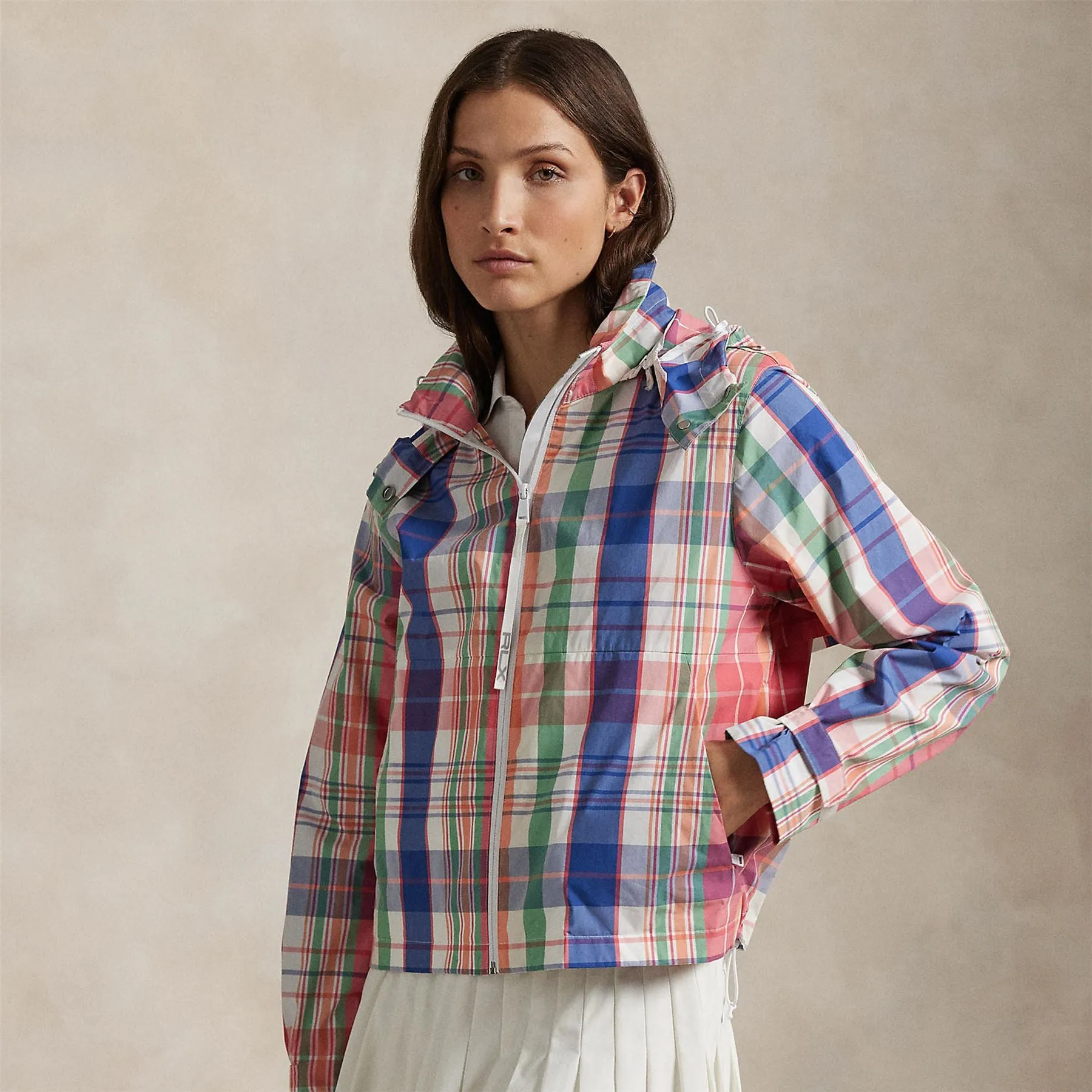 RLX Full Zip Hooded Rain Jacket Summer Madras