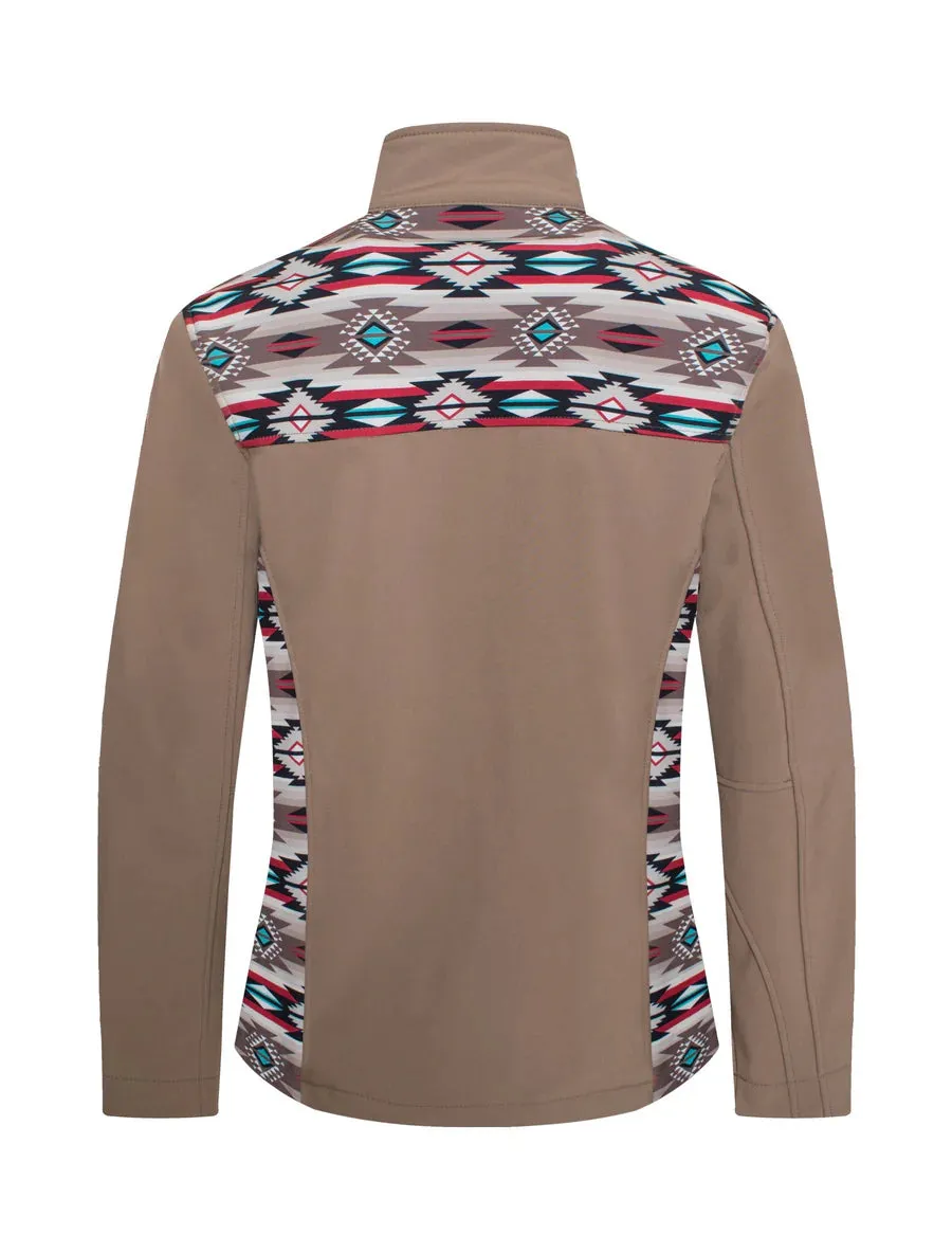 Rodeo Clothing Co. Women's Jacket - Khaki with Aztec Print