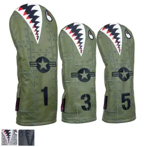 Rose & Fire Bomber/Warhawk Premium USA Leather Headcover X Hybrid Olive Drab