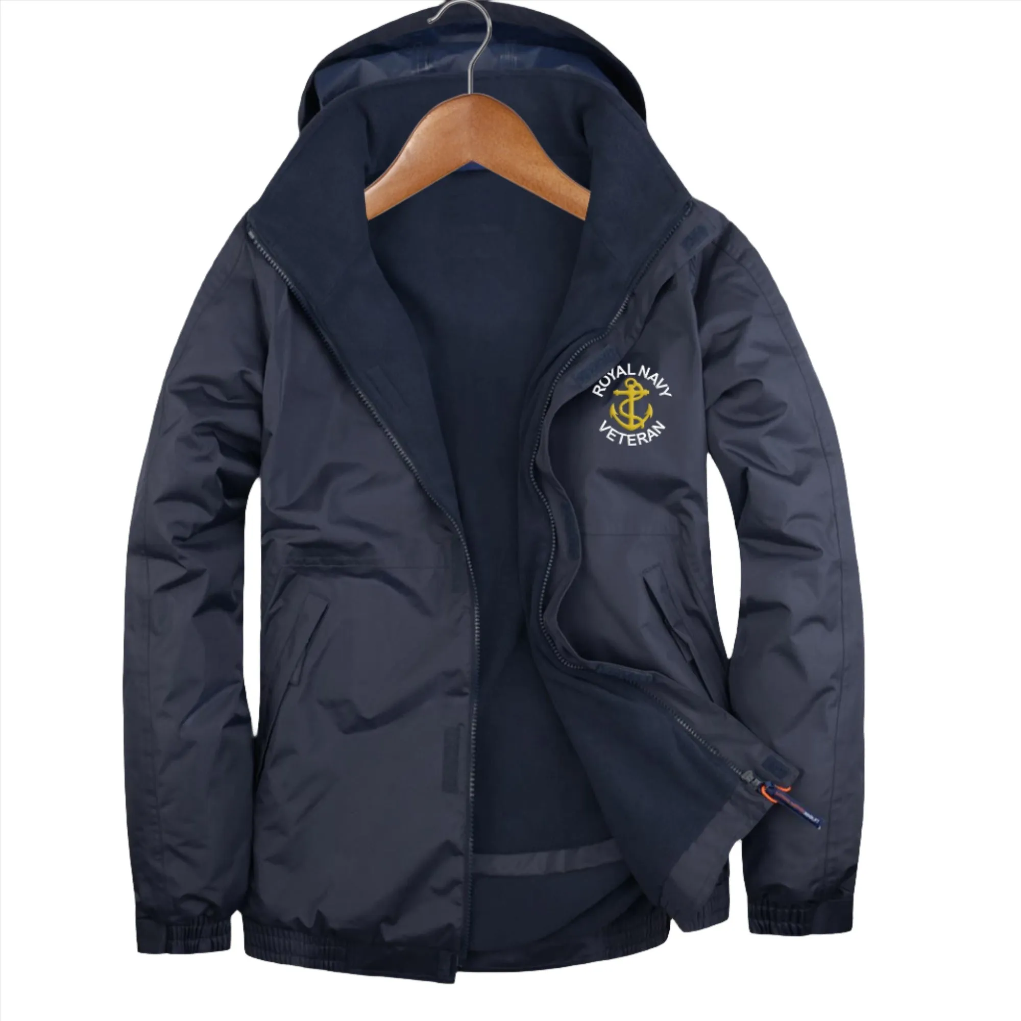 Royal Navy Veteran Anchor Embroidered Premium Outdoor Jacket