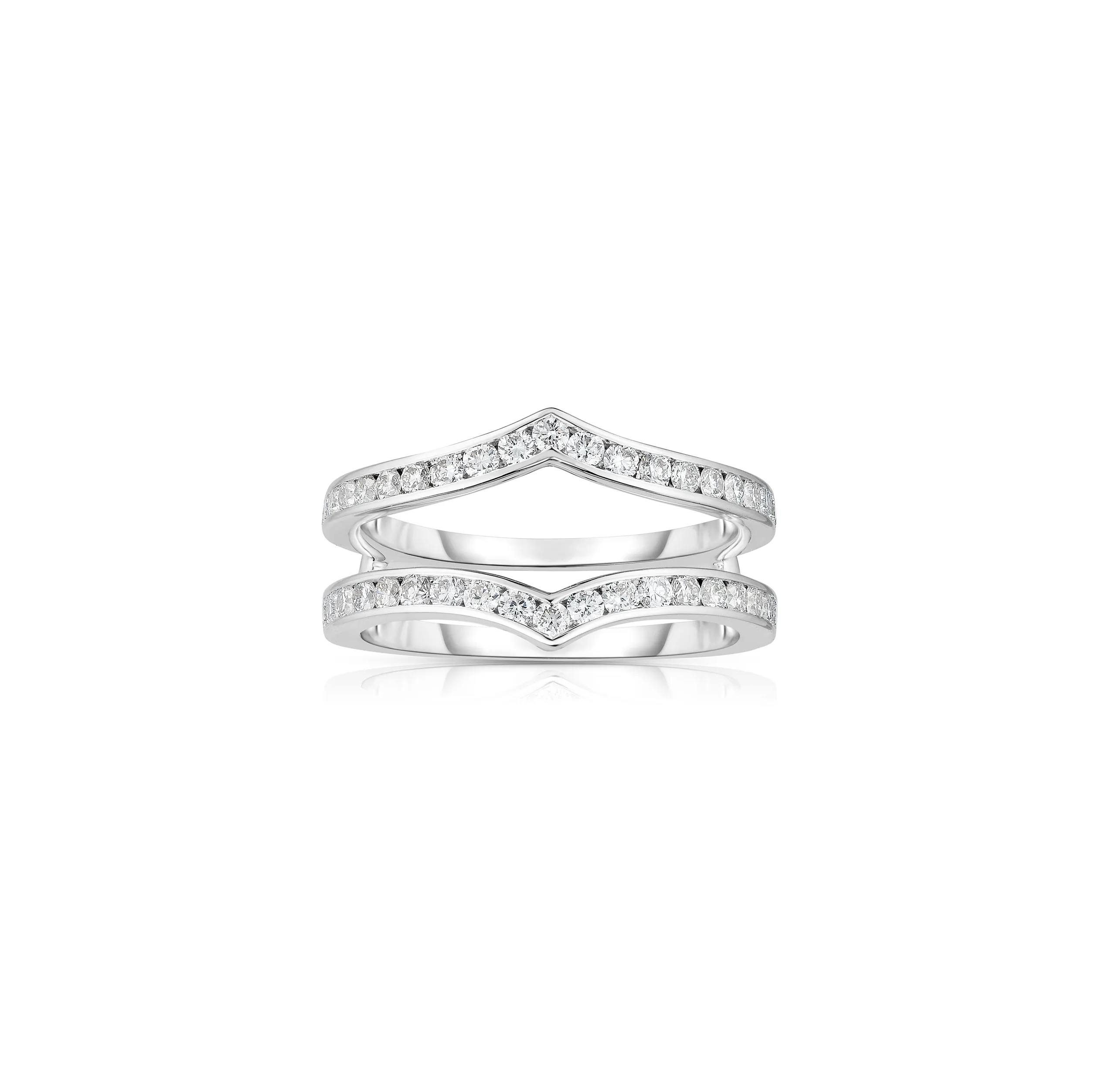 Sabel 14K White Gold Round Diamond Channel Set Ring Jacket