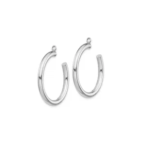Sabel Collection White Gold Tube Hoop Earring Jackets