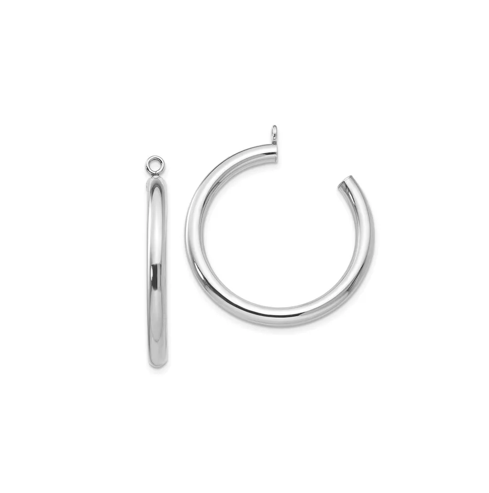 Sabel Collection White Gold Tube Hoop Earring Jackets