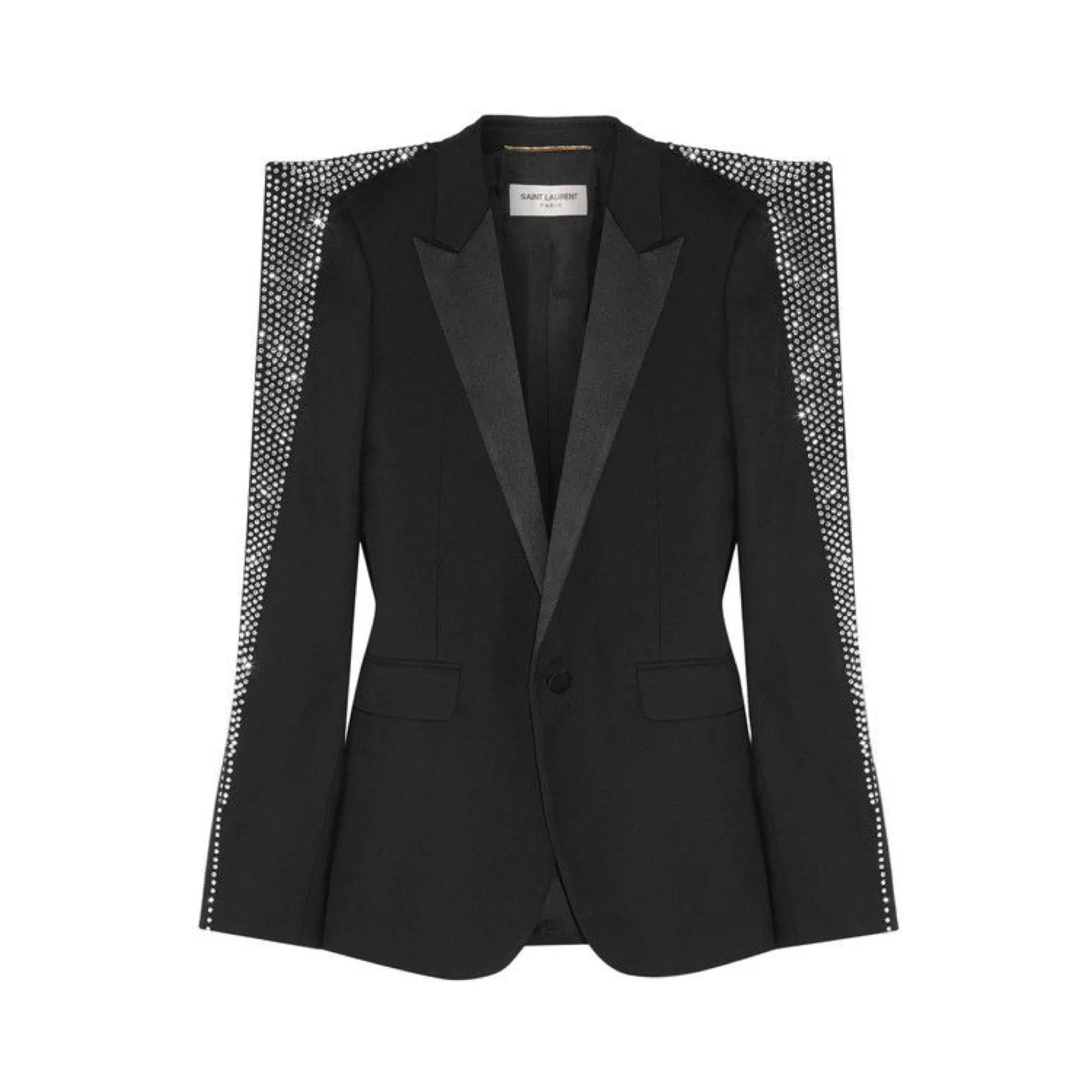 SAINT LAURENT CRYSTAL EMBELLISHED BLAZER
