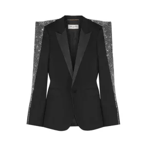 SAINT LAURENT CRYSTAL EMBELLISHED BLAZER