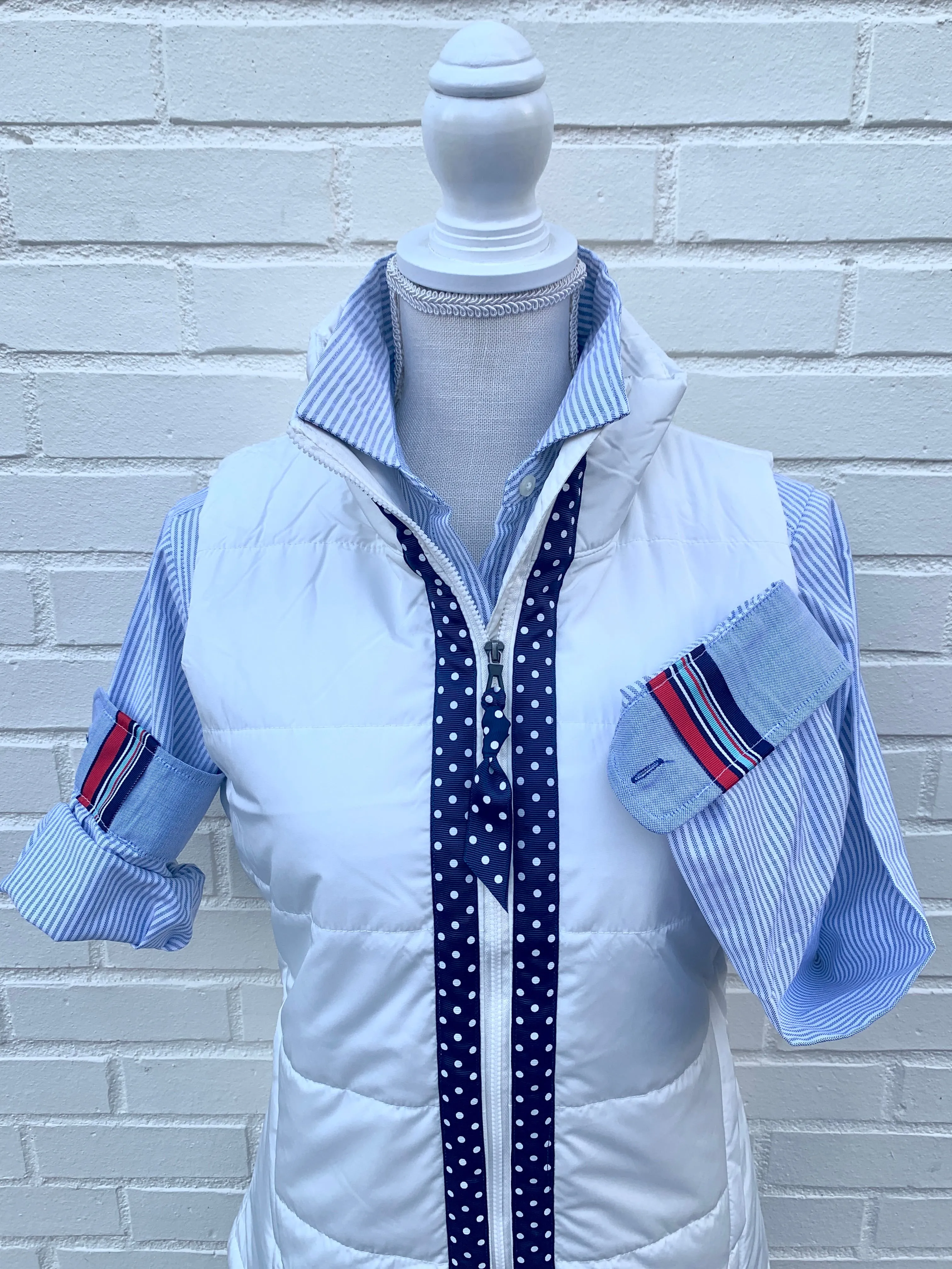 SALE - S ONLY - Maggie May Ribbon Puffer Vest (PF27) *FINAL SALE*
