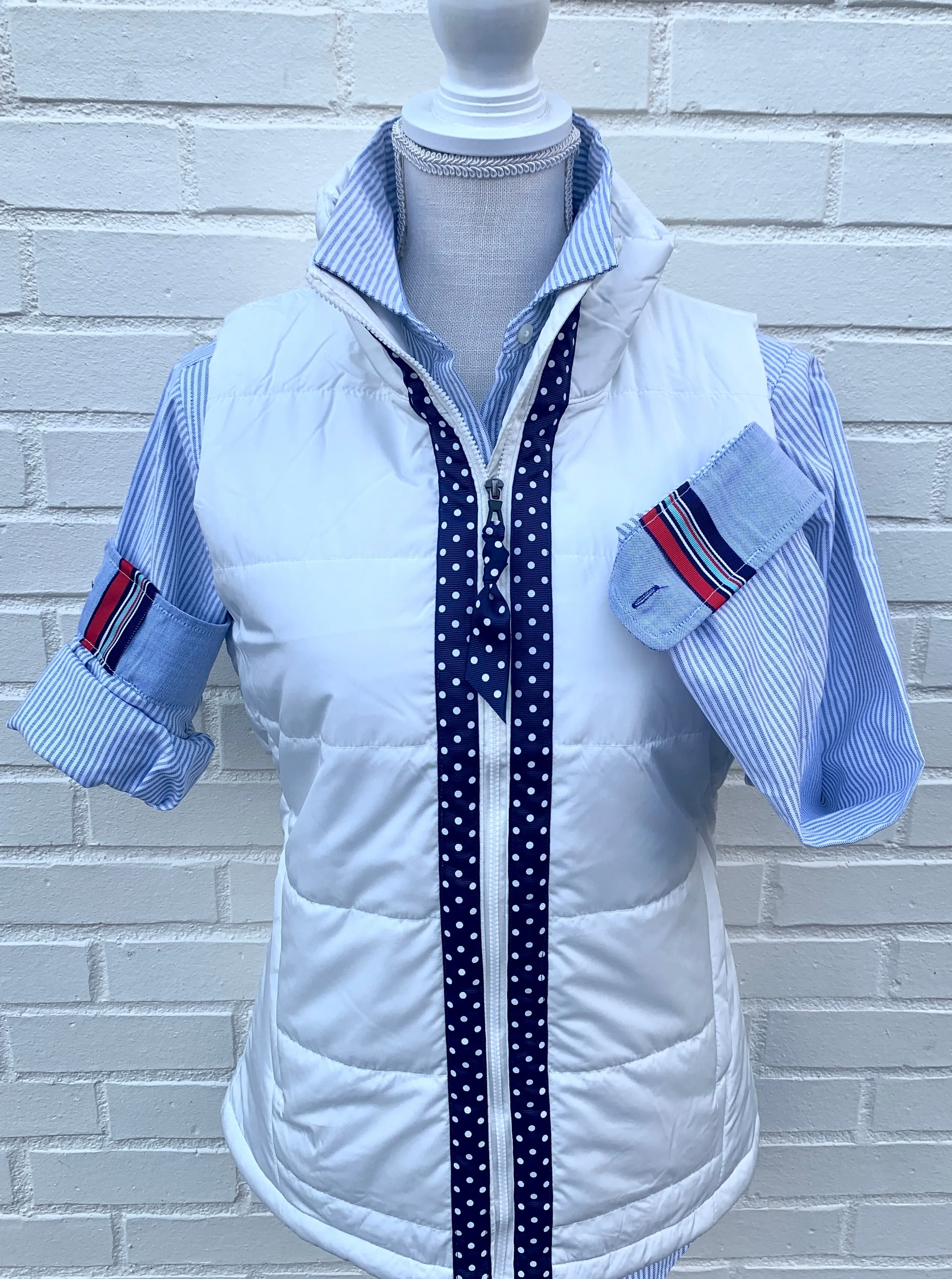 SALE - S ONLY - Maggie May Ribbon Puffer Vest (PF27) *FINAL SALE*