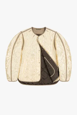 Satin Quilt Jacket - Ivory / Peat