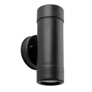 Saxby 81009 Icarus 2lt wall IP44 7W Black polypropylene & clear pc 2 x 7W LED GU10 (Required)