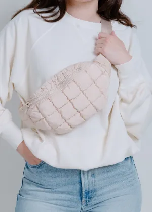 Selena Quilted Puffer Bag - Cream