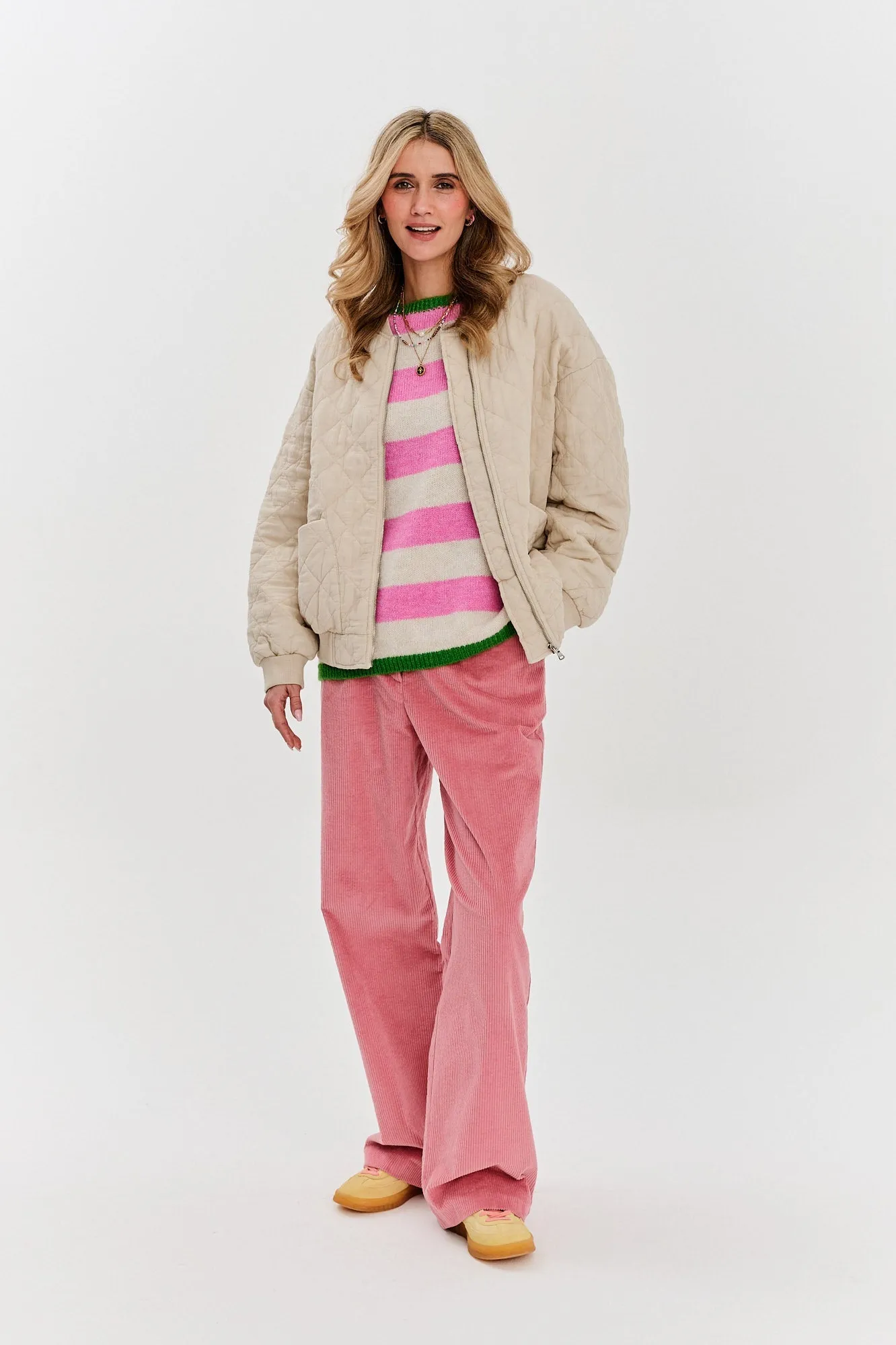 Shades of Dusk quilted bomber jacket