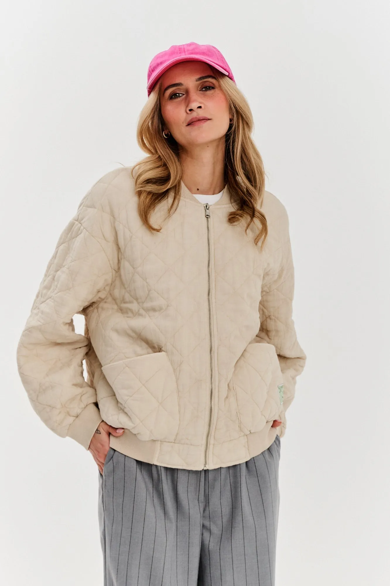Shades of Dusk quilted bomber jacket