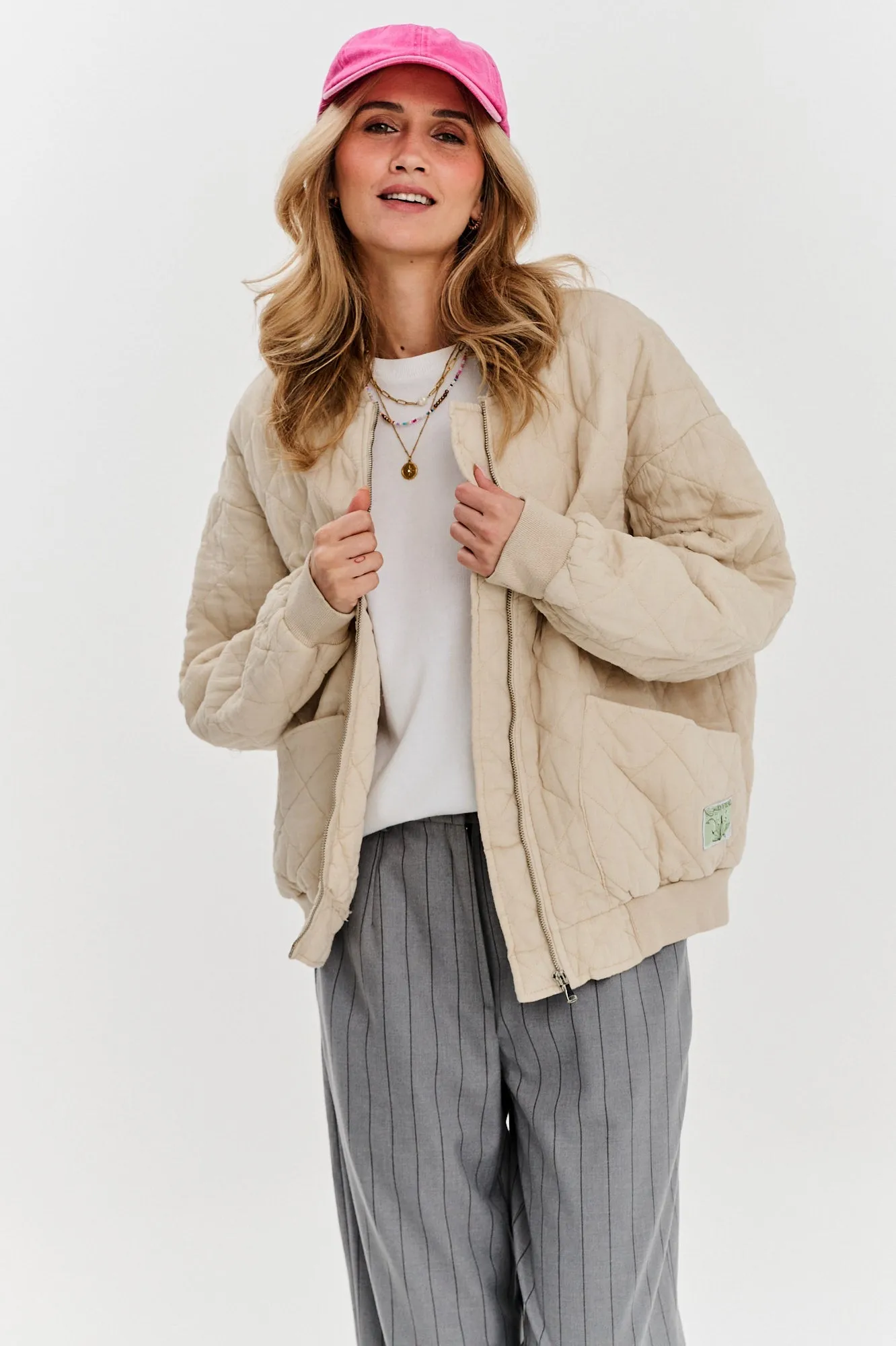 Shades of Dusk quilted bomber jacket